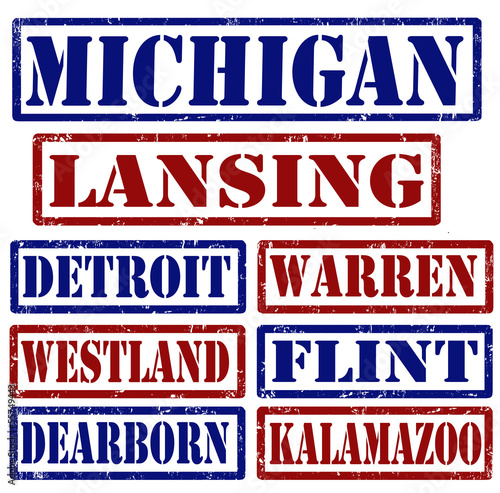 Michigan Cities stamps