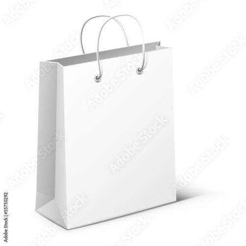 White bag on white background