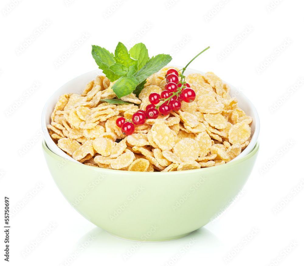 Fresh corn flakes with red currant Fresh corn flakes with red currant