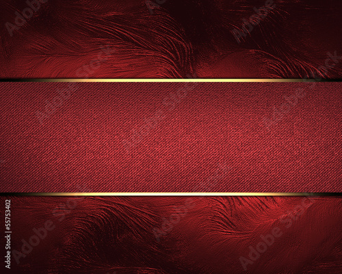 Design template. Red background with red ribbon