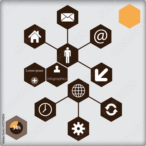 Infographic template design - polygon  background.