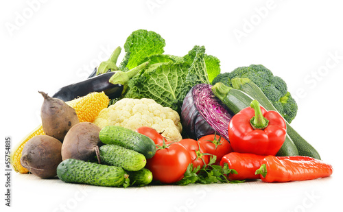 Fototapeta Naklejka Na Ścianę i Meble -  Composition with variety of fresh raw organic vegetables