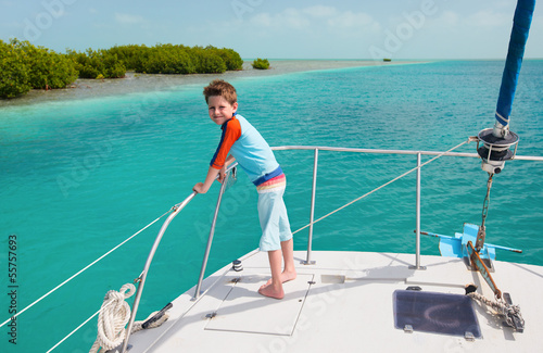 Little boy at luxury yacht © BlueOrange Studio