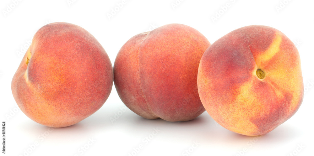 Ripe peach fruit isolated on white background Ripe peach fruit isolated on white background