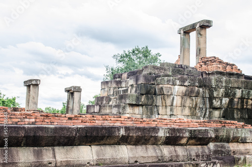 Landscape of ancient Prasat Non Ku castle photo