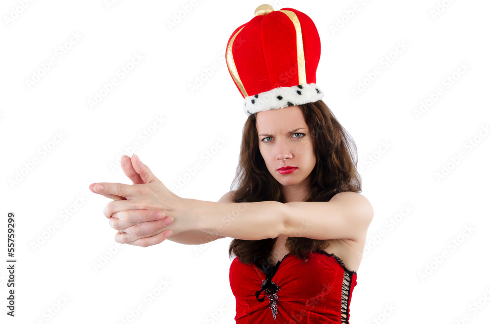 Woman with crown isolated on white Woman with crown isolated on white