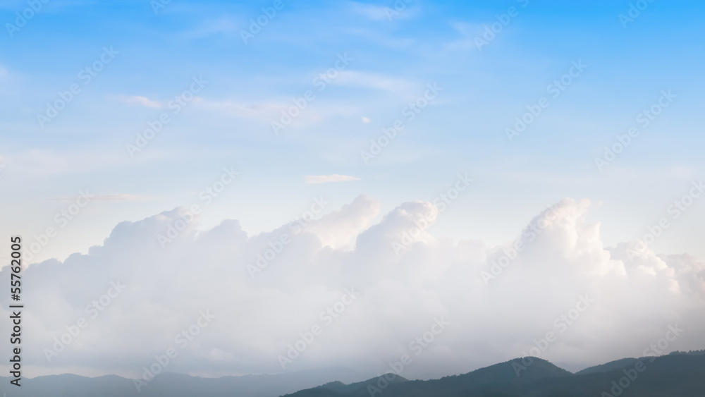 Mountain and cloud  in rainforest