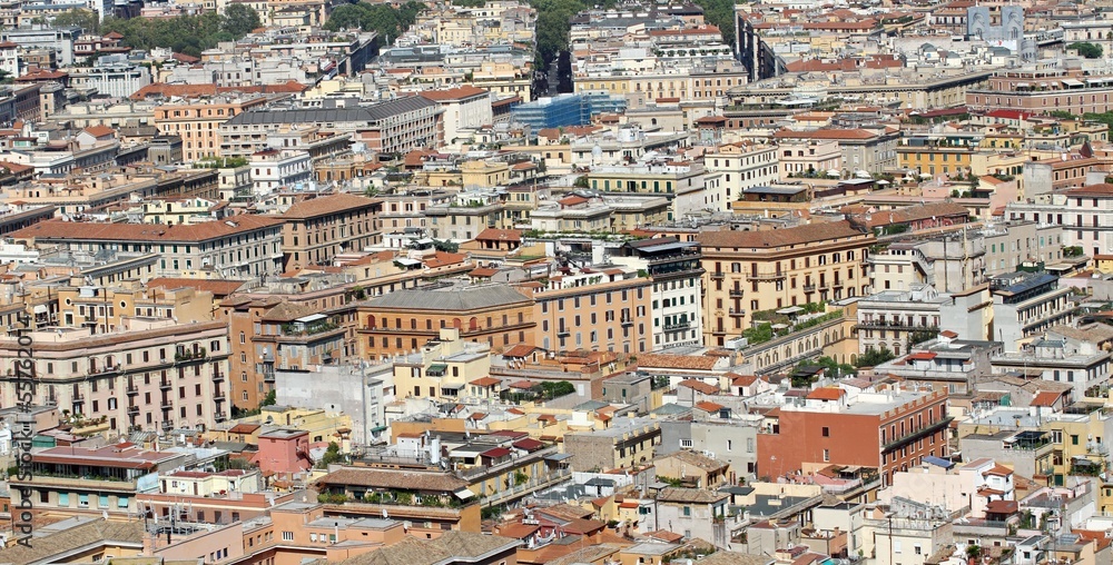 Aerial view of houses in the metropolis