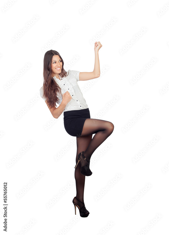 Pretty businesswoman in a stylish miniskirt Pretty businesswoman in a stylish miniskirt