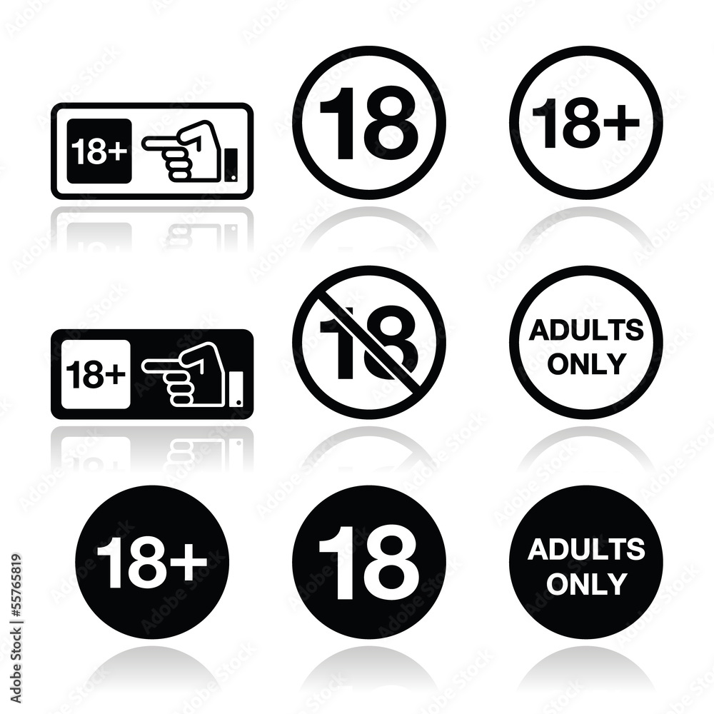 Under 18, adults only warning sign Under 18, adults only warning sign