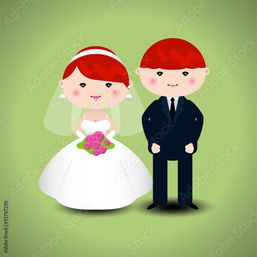 Wedding couple. Vector illustration