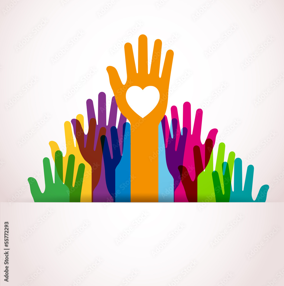 Fototapeta premium Colors hands up