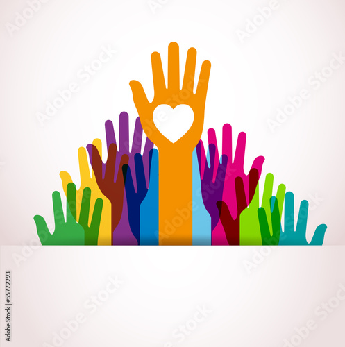 Colors hands up