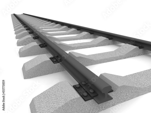 Railway isolated on white