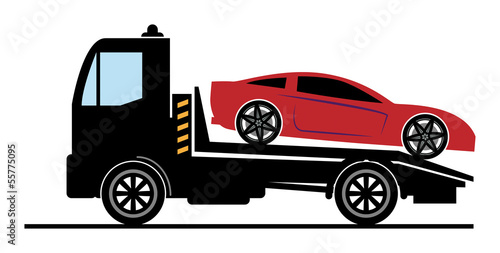 Car salvage and towing sign, vector illustration