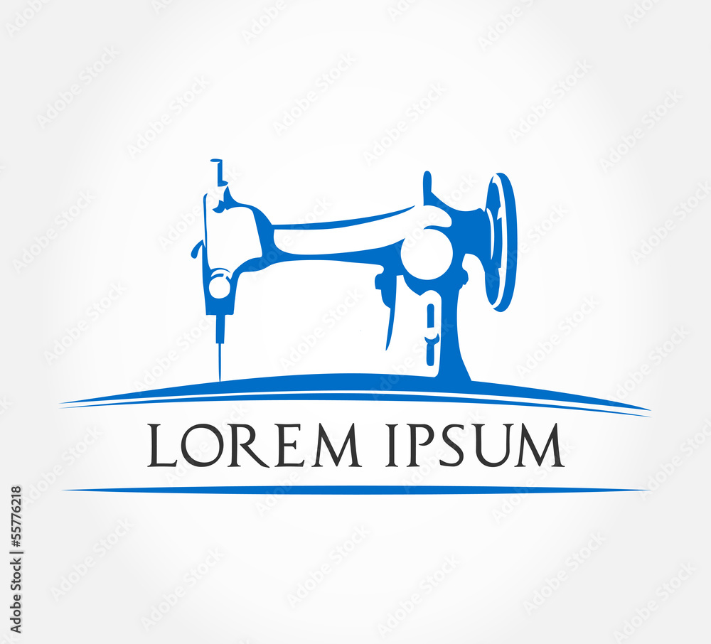 Blue sewing machine symbol vector Stock Vector Adobe Stock