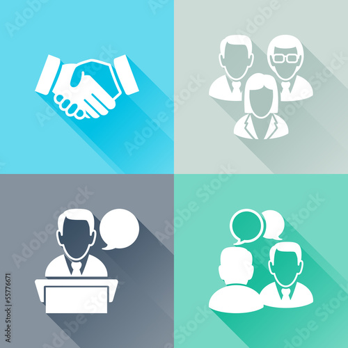 Meeting colorful flat icons