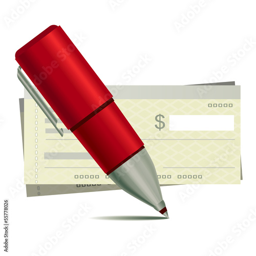pen and blank checks