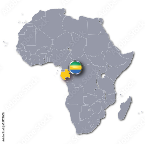 Afrikakarte mit Gabun