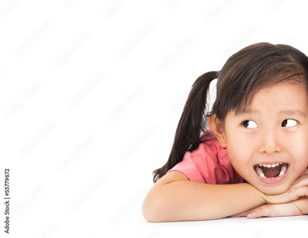 close up surprised face of little girl looking something close up surprised face of little girl looking something