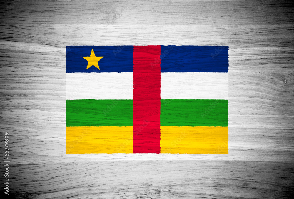 Central African Republic flag on wood texture