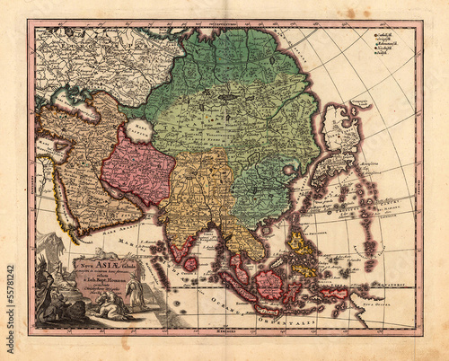 Asia vintage map