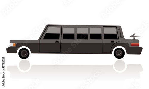 black limo, funny cartoon style