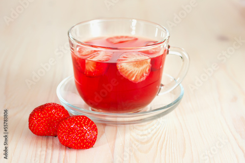 Herbal tea with strawberries