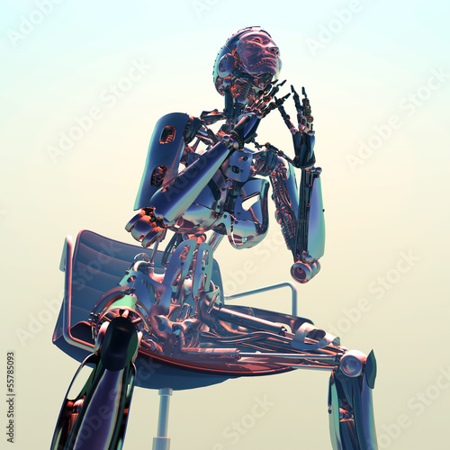 Obraz robot na krześle