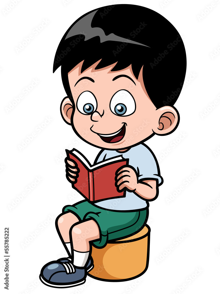 Vector illustration of Boy reading a book Vector illustration of Boy reading a book
