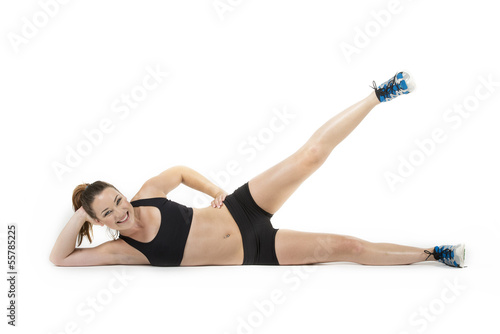 Young beautiful girl working out