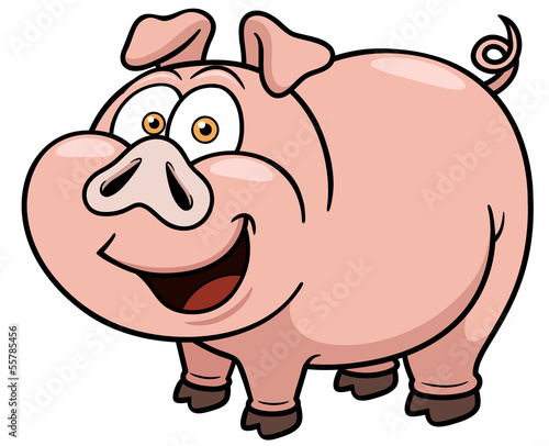 Vector illustration of cartoon pig
