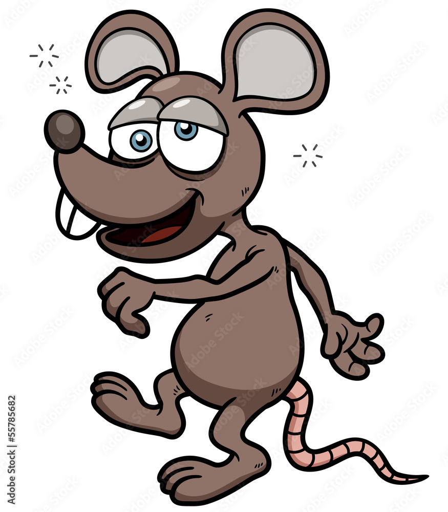 Fototapeta premium Vector illustration of cartoon rat dizzy