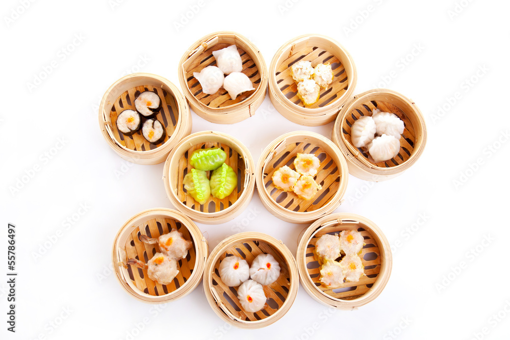Dim Sum in Bamboo Steamed Bow