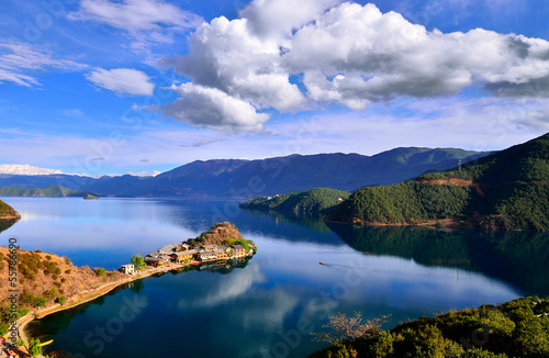 The enchanting scenery of Lugu lake photo