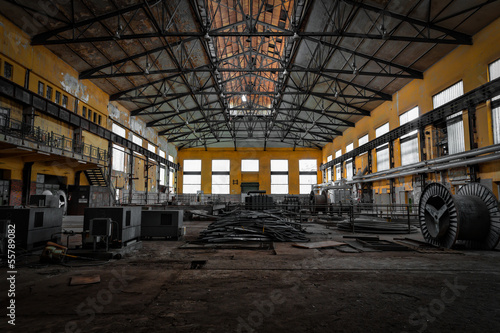 old desolate metallurgical firm inside space