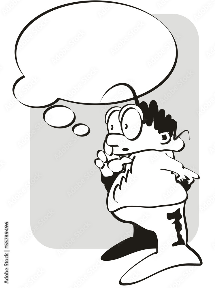Fototapeta premium Thinking man isolated