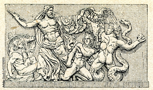 Fotografie Gigantomachy (detail of Pergamon Altar)