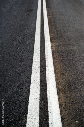 Double lines on the road
