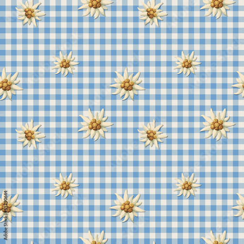 Tiling alpine pattern with edelweiss