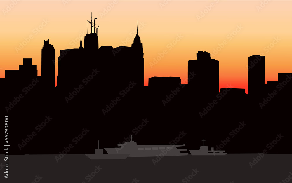 At evening New york skyline