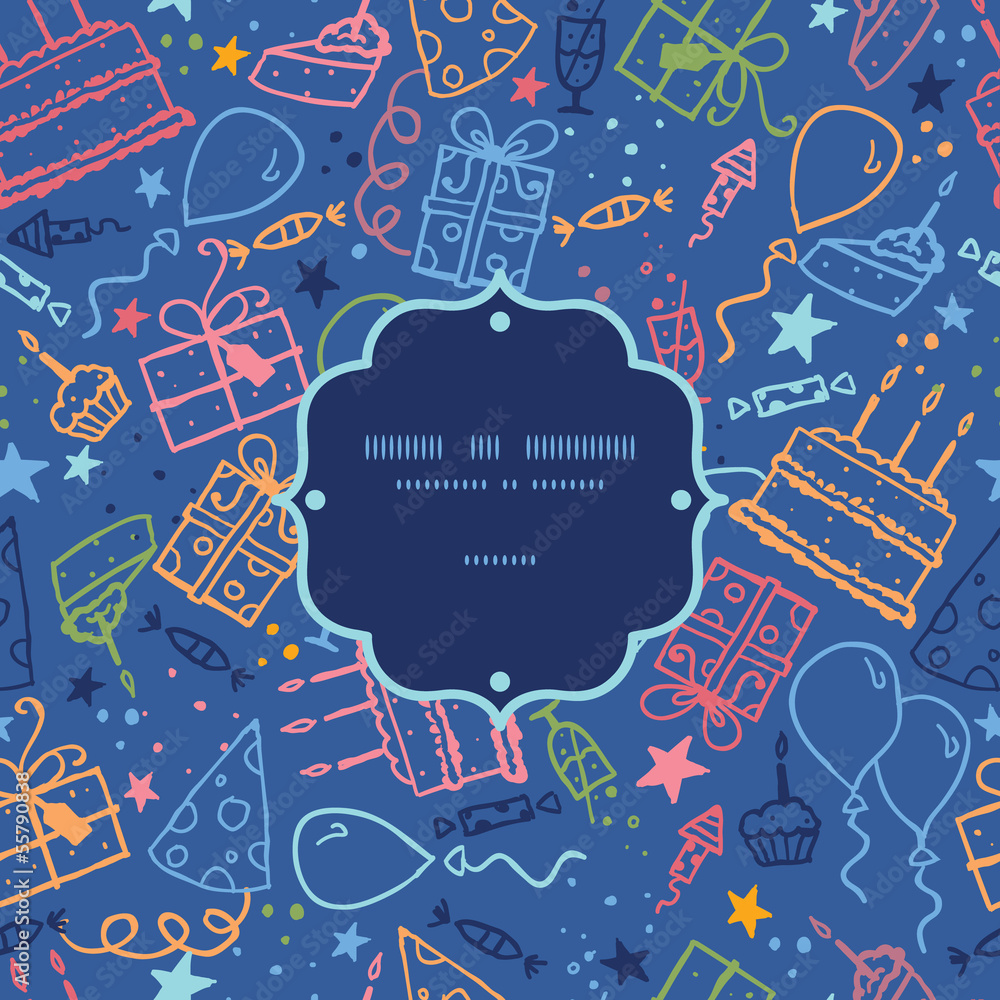 custom made wallpaper toronto digitalVector birthday horizontal frame seamless pattern background