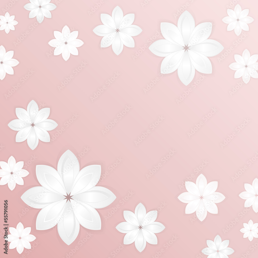 Abstract paper flower buds vector background
