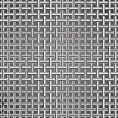 Seamless crossing rods silver grill background.