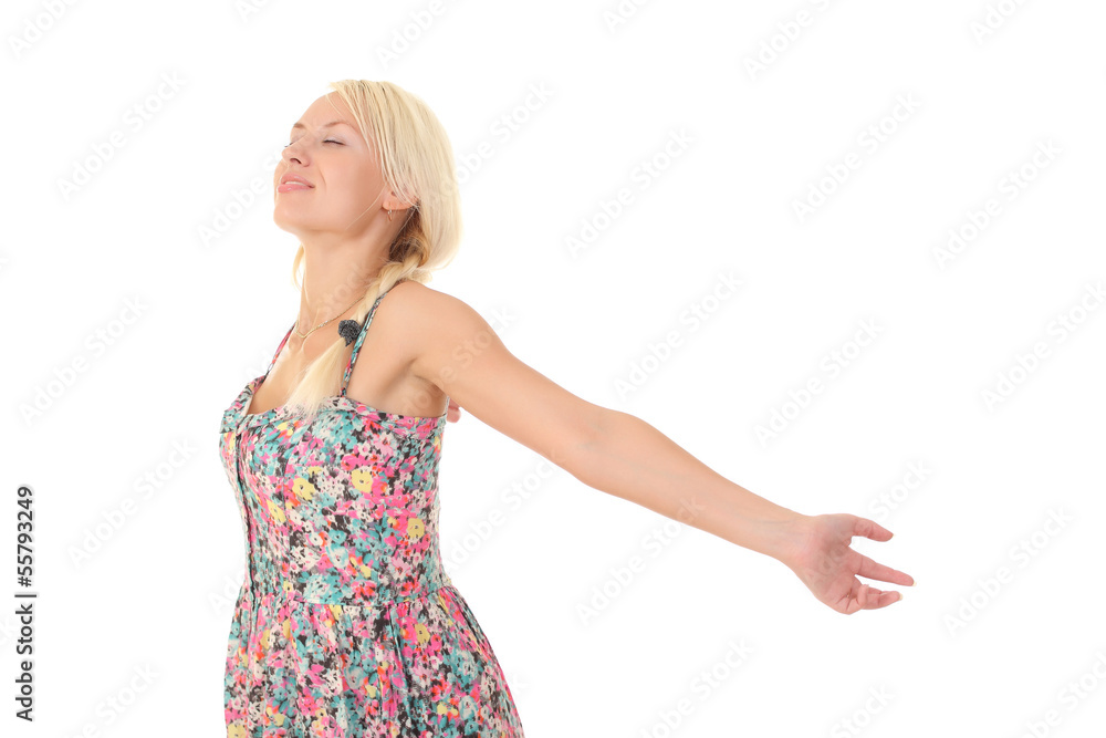 blonde girl infected woman, isolated on white blonde girl infected woman, isolated on white