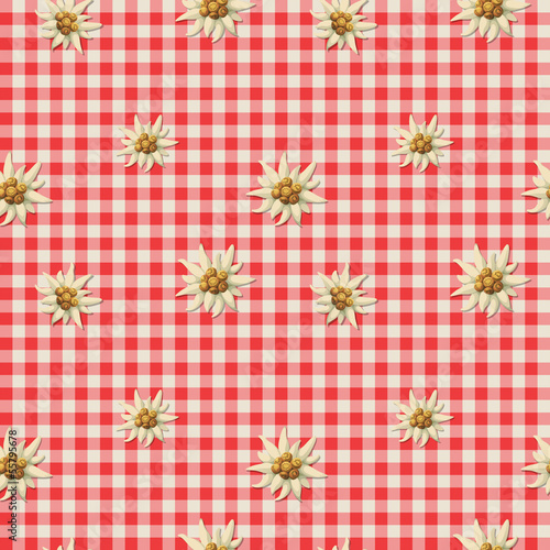 tiling alpine pattern with edelweiss