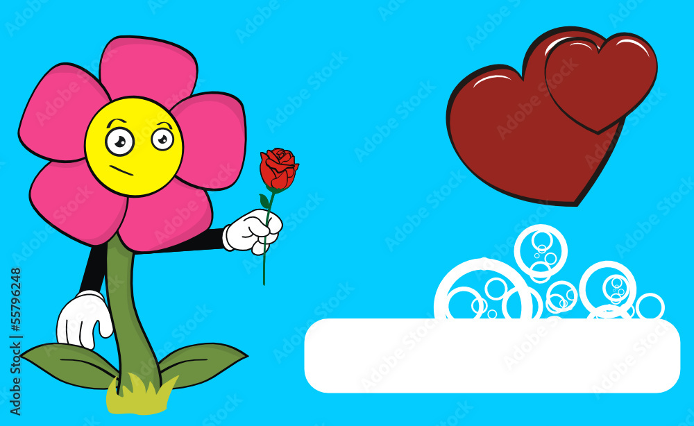 Fototapeta premium flower cartoon love heart