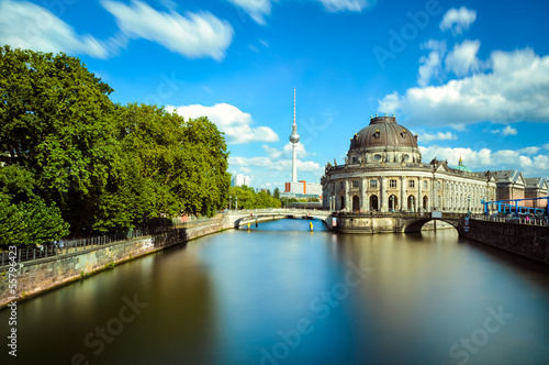 Museum island on Spree river and the TV tower  Berlin