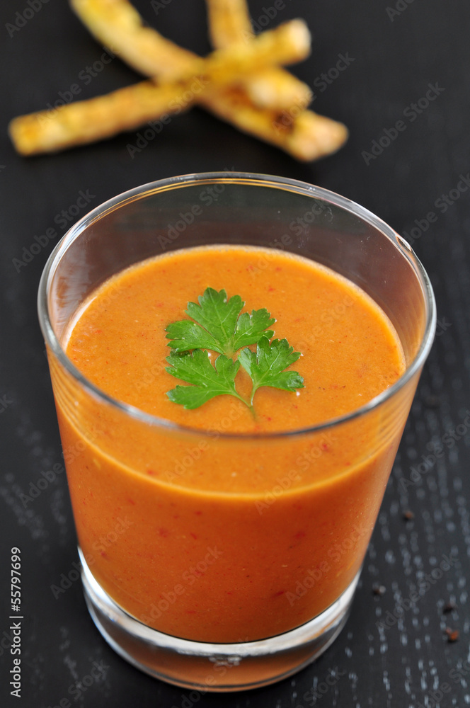 Gazpacho, kalte Tomatensuppe Gazpacho, kalte Tomatensuppe