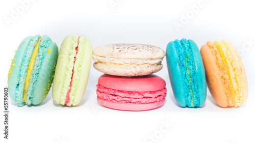 Tasty and Assorted Colorful French Macarons